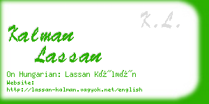 kalman lassan business card